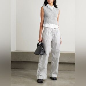 Acne Studios Layered Gray Marabou Waistcoat Cable Knit Vest XS